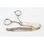 Antique / Vintage .900 Silver & Mother of Pearl Ladies Opera / Lorgnette (53g) - w/ Silver Plated