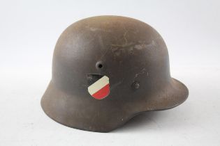 WW2 Era German Steel Helmet with Liner & Strap - WW2 Era German Steel Helmet with Liner & Strap In