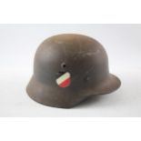 WW2 Era German Steel Helmet with Liner & Strap - WW2 Era German Steel Helmet with Liner & Strap In