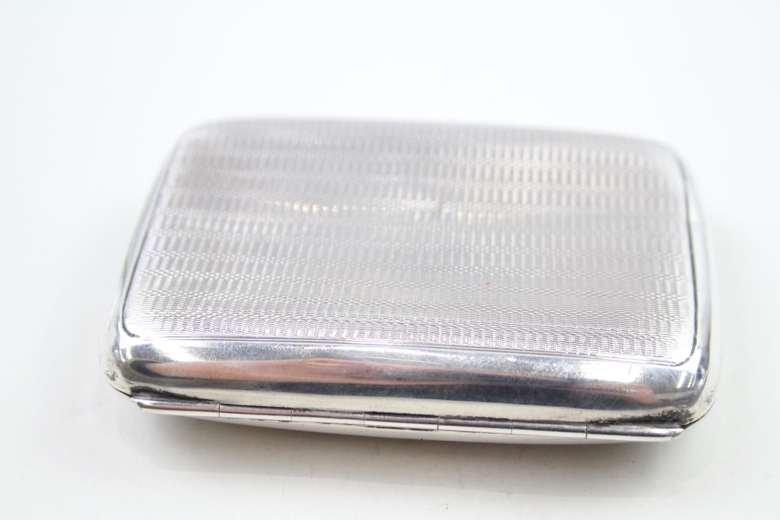 Vintage Art Deco 1935 Birmingham STERLING SILVER Cigarette Case (66g) - w/ Personal Engraving - Image 5 of 8