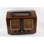 HMV His Masters Voice 1117 Wooden Bakelite Valve Radio Untested - HMV His Masters Voice 1117