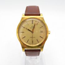 Omega Geneve Gents Vintage gold plated wristwatch. Handwind. Working. Omega Calibre 1030. Manual