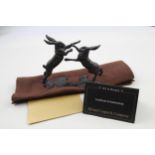 Richard Cooper & Company Small Hares Boxing BRONZE Ornament w/ COA 364g - Height - 11cm In