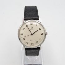 Omega Geneve Gents Vintage stainless steel wristwatch. Handwind. Working. Omega Cal 601 17 jewels.
