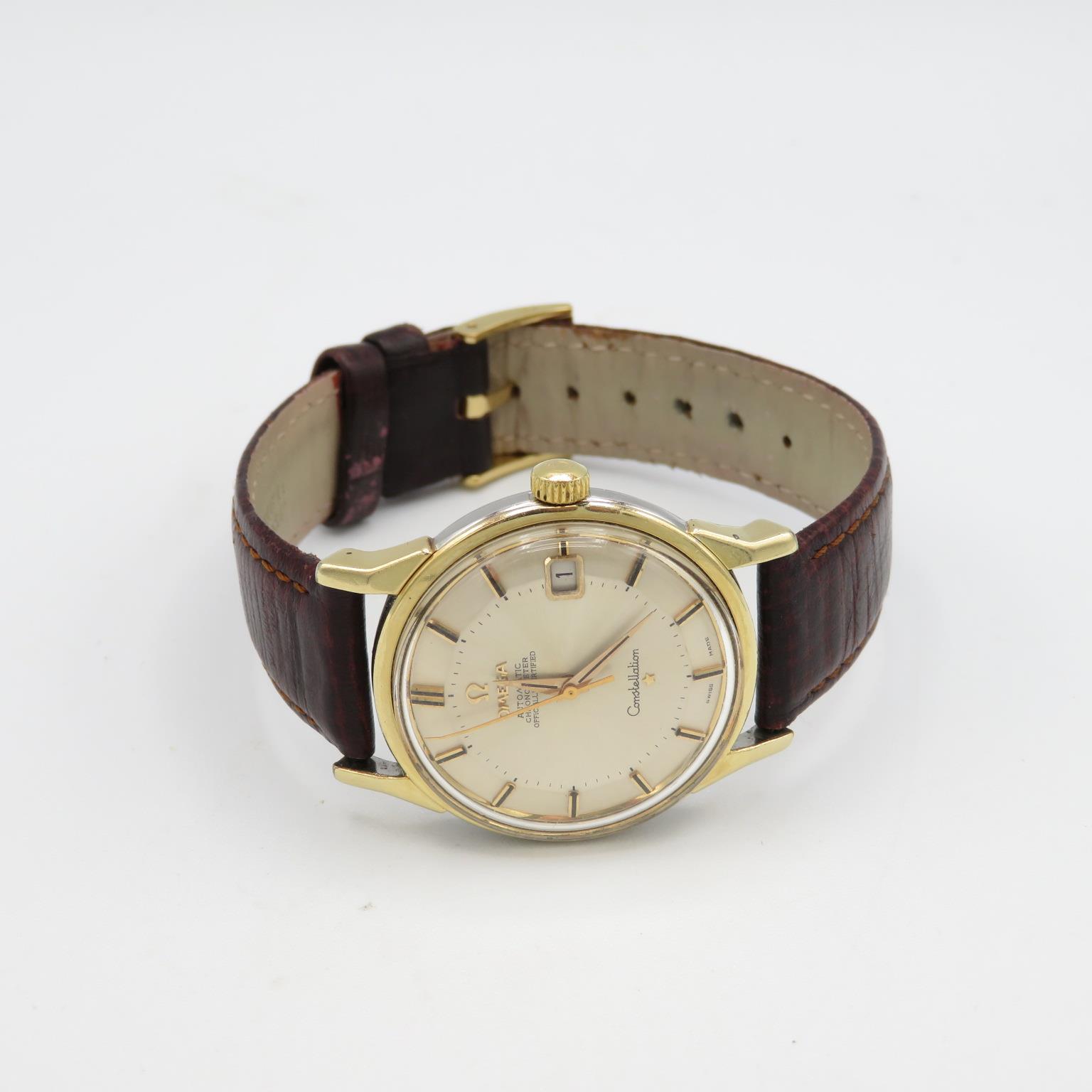 Omega Constellation Pie pan dial. Gents gold capped case. Automatic. Working. Silvered pie pan dial. - Image 6 of 8