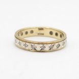 9ct gold diamond full eternity ring (3.3g) Size R