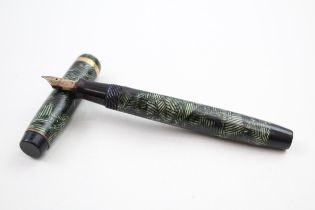 Vintage PARKER Duofold Green Cased Fountain Pen w/ 14ct Gold Nib WRITING - Dip Tested & WRITING In