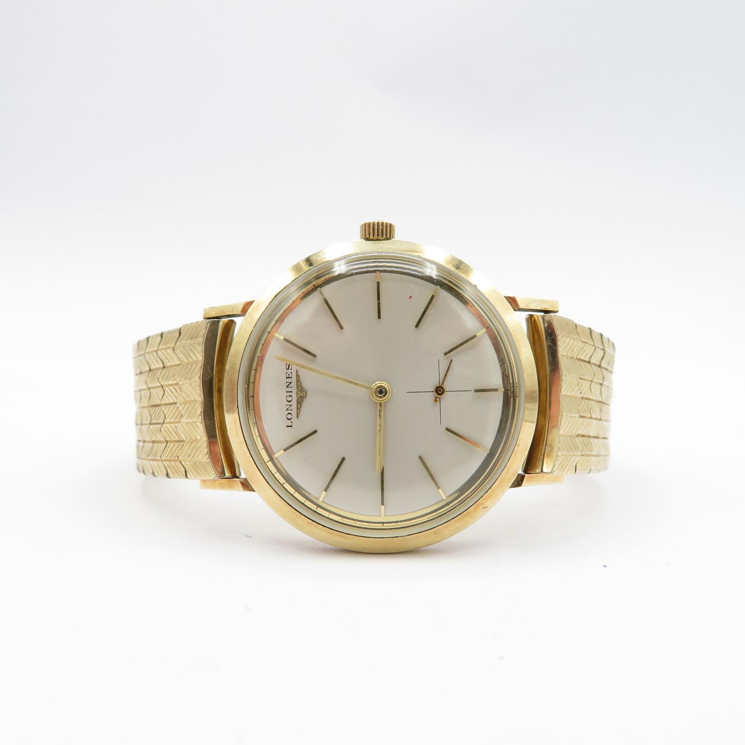 Longines 10 ct gold filled ref 1200 gents vintage gold filled wristwatch handwind working flying - Image 6 of 8