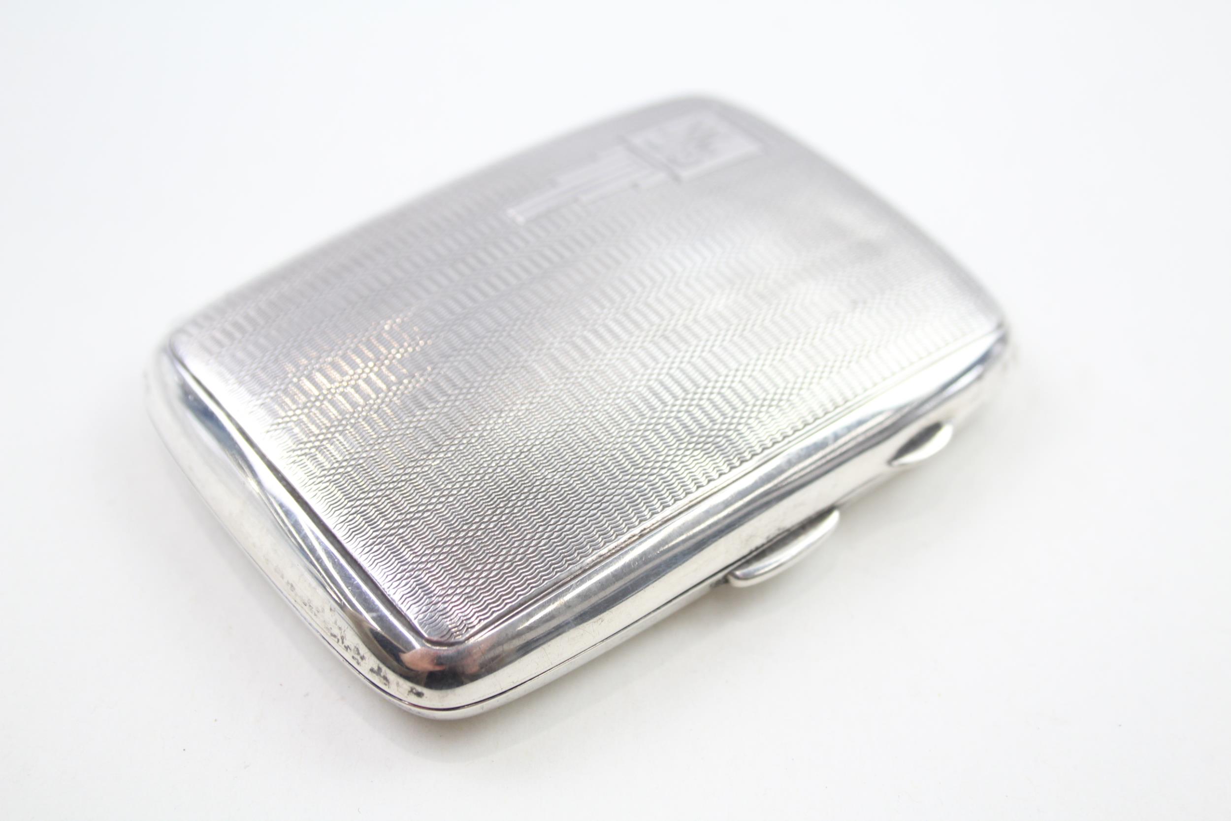 Vintage Art Deco 1935 Birmingham STERLING SILVER Cigarette Case (66g) - w/ Personal Engraving