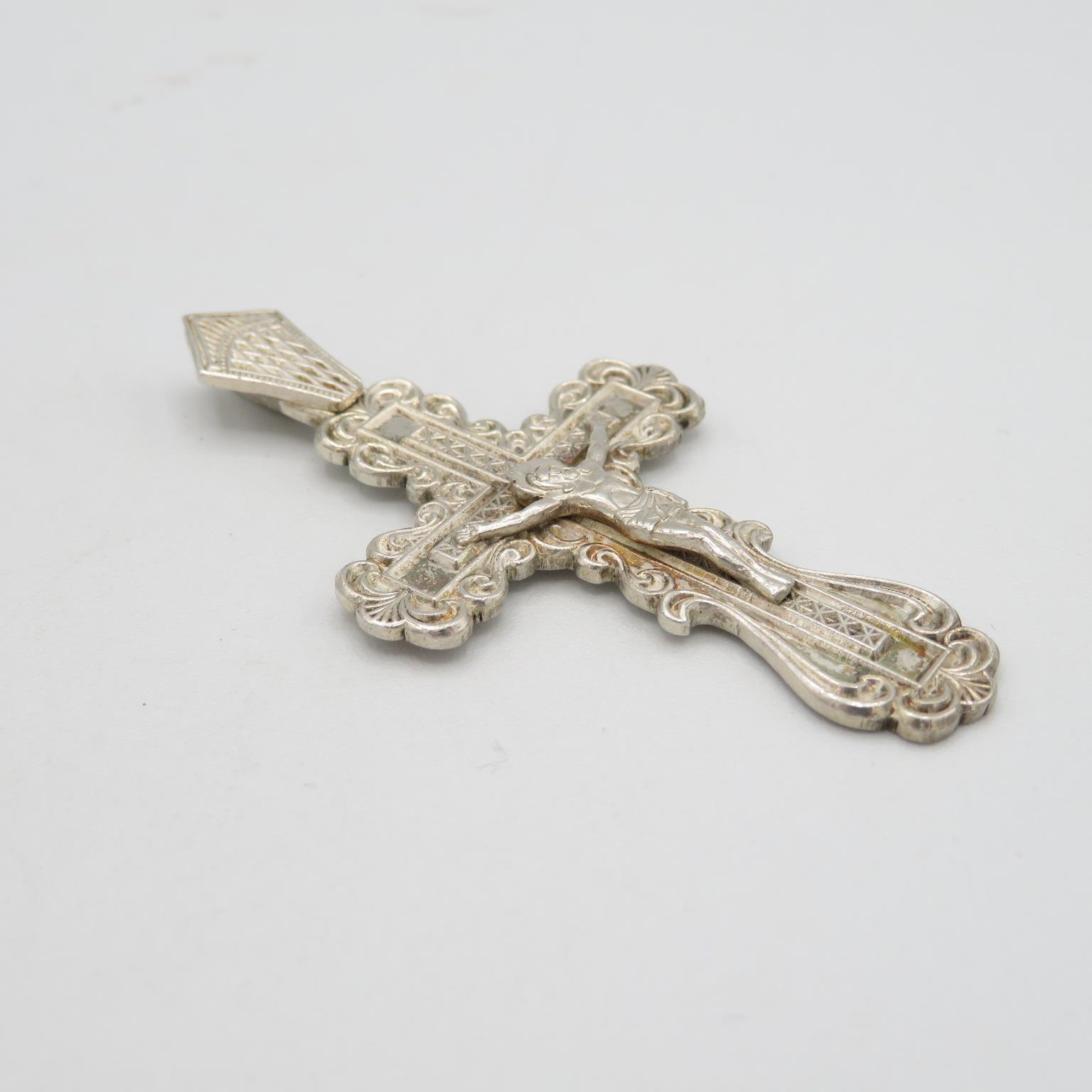 Silver large cross pendant 13g - Image 2 of 4