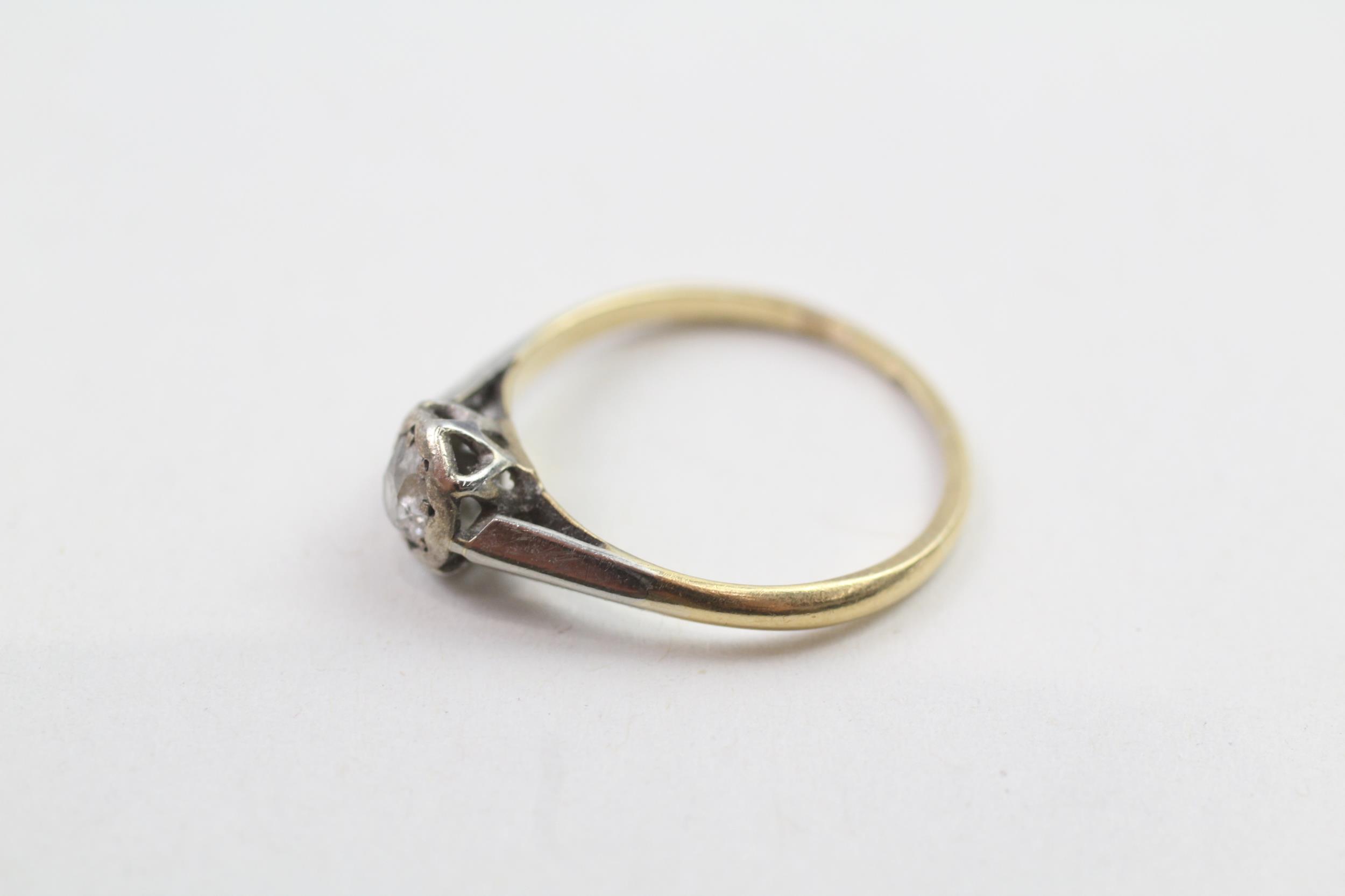 18ct gold & platinum early 20th century diamond solitaire ring (1.7g) Size L - Image 3 of 4