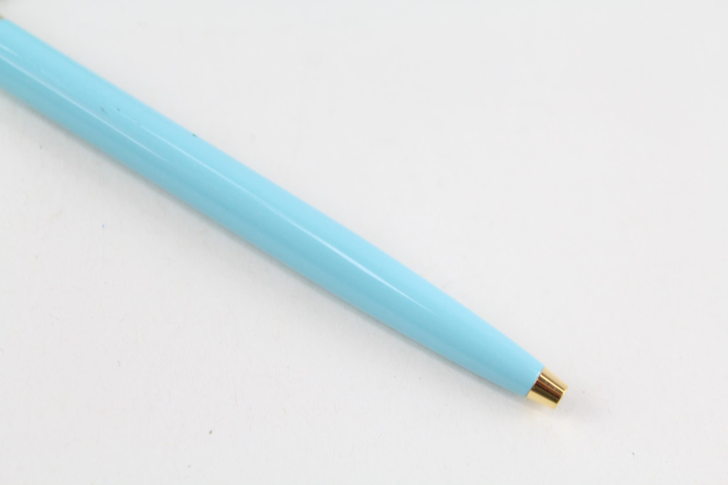 TIFFANY & CO. Classic Blue Enamel Ballpoint Pen / Biro WRITING Gold Plate Band - WRITING In - Image 2 of 5