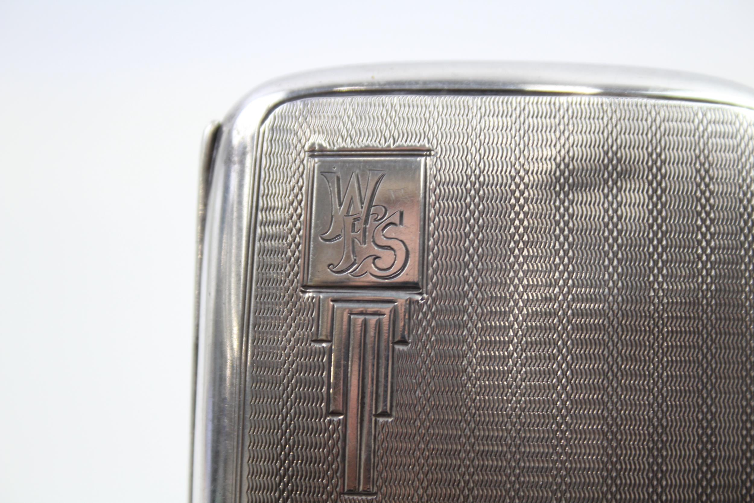 Vintage Art Deco 1935 Birmingham STERLING SILVER Cigarette Case (66g) - w/ Personal Engraving - Image 3 of 8