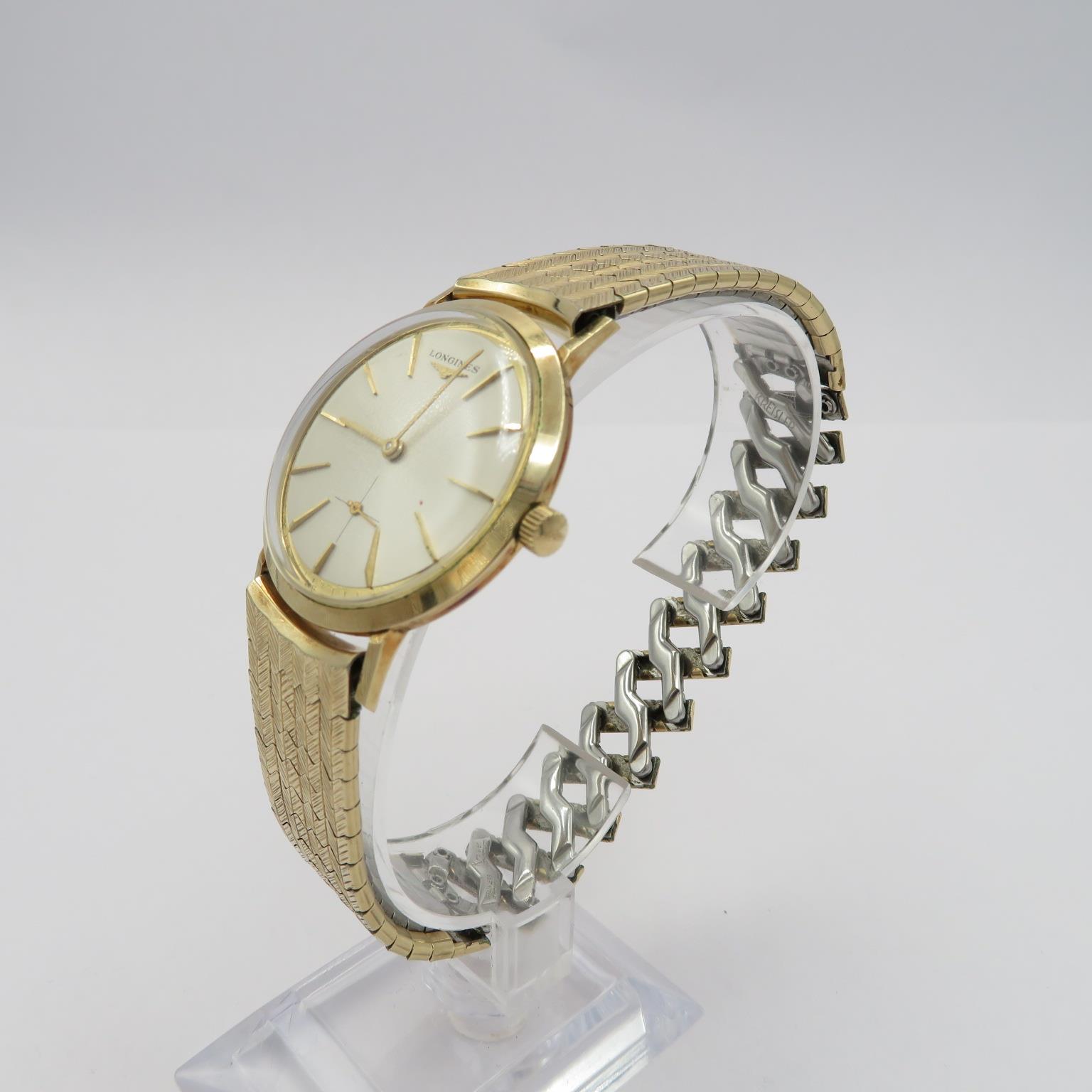 Longines 10 ct gold filled ref 1200 gents vintage gold filled wristwatch handwind working flying - Image 3 of 8