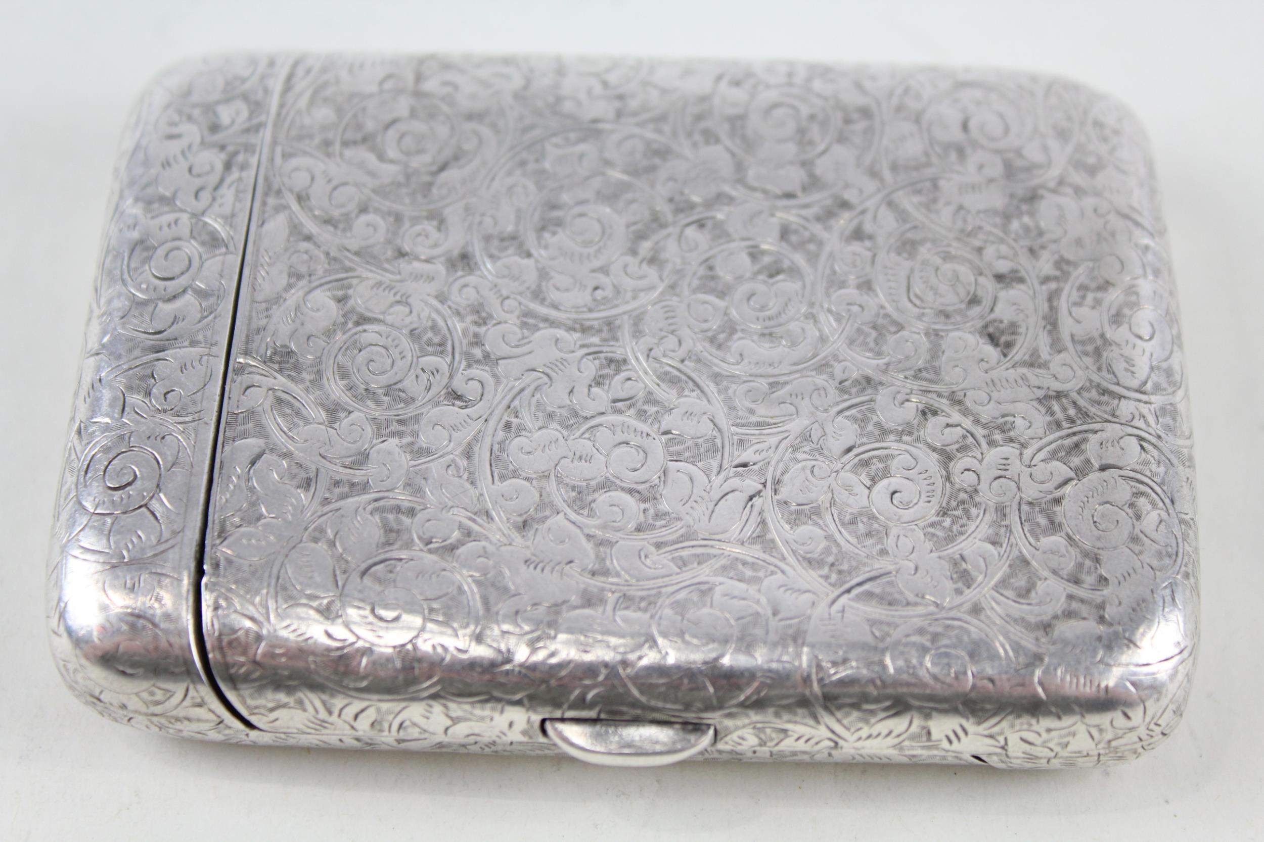 Antique Victorian HM 1887 Birmingham Sterling Silver Cigarette Case (85g) - w/ Personal Engraving - Image 5 of 5