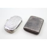 2 x Antique Victorian Hallmarked .925 Sterling Silver Vesta / Match Cases (68g) - In antique