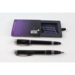 Montblanc Starwalker Black Fountain Pen w/ 14ct White Gold Nib & Ballpoint Pen - Ballpoint is