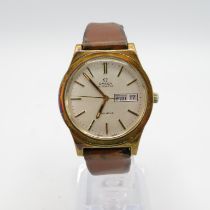 Omega Geneve Gents Vintage gold plated wristwatch. Automatic. Working. Screwdown presentation