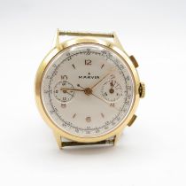 Marvin two register 18k gold RARE gents vintage 1950s Chronograph wristwatch handwind Marvin
