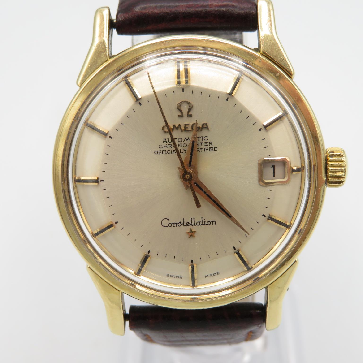 Omega Constellation Pie pan dial. Gents gold capped case. Automatic. Working. Silvered pie pan dial. - Image 2 of 8