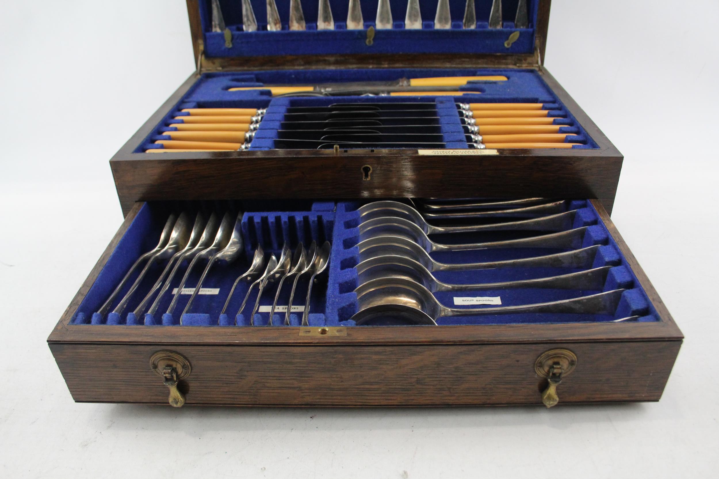 George Butler & Co Cutlery Set 52 Piece Steak Set Large Wooden Canteen Vintage - George Butler & - Image 5 of 6