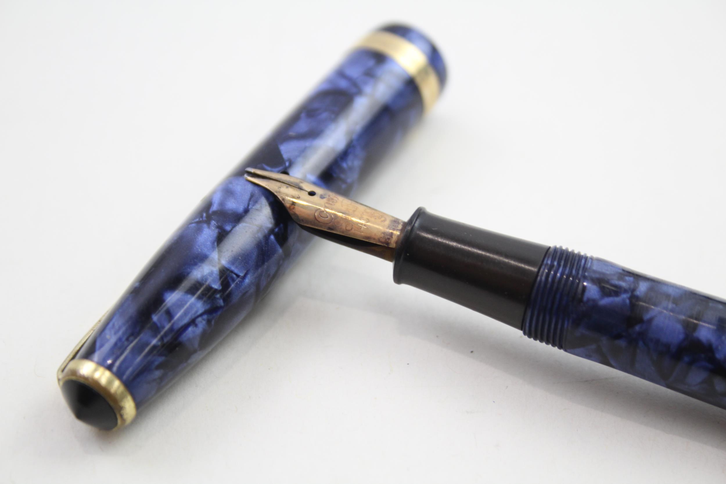 Vintage CONWAY STEWART 85L Navy Fountain Pen w/ 14ct Gold Nib WRITING - DIP TESTED & WRITING In - Image 2 of 7