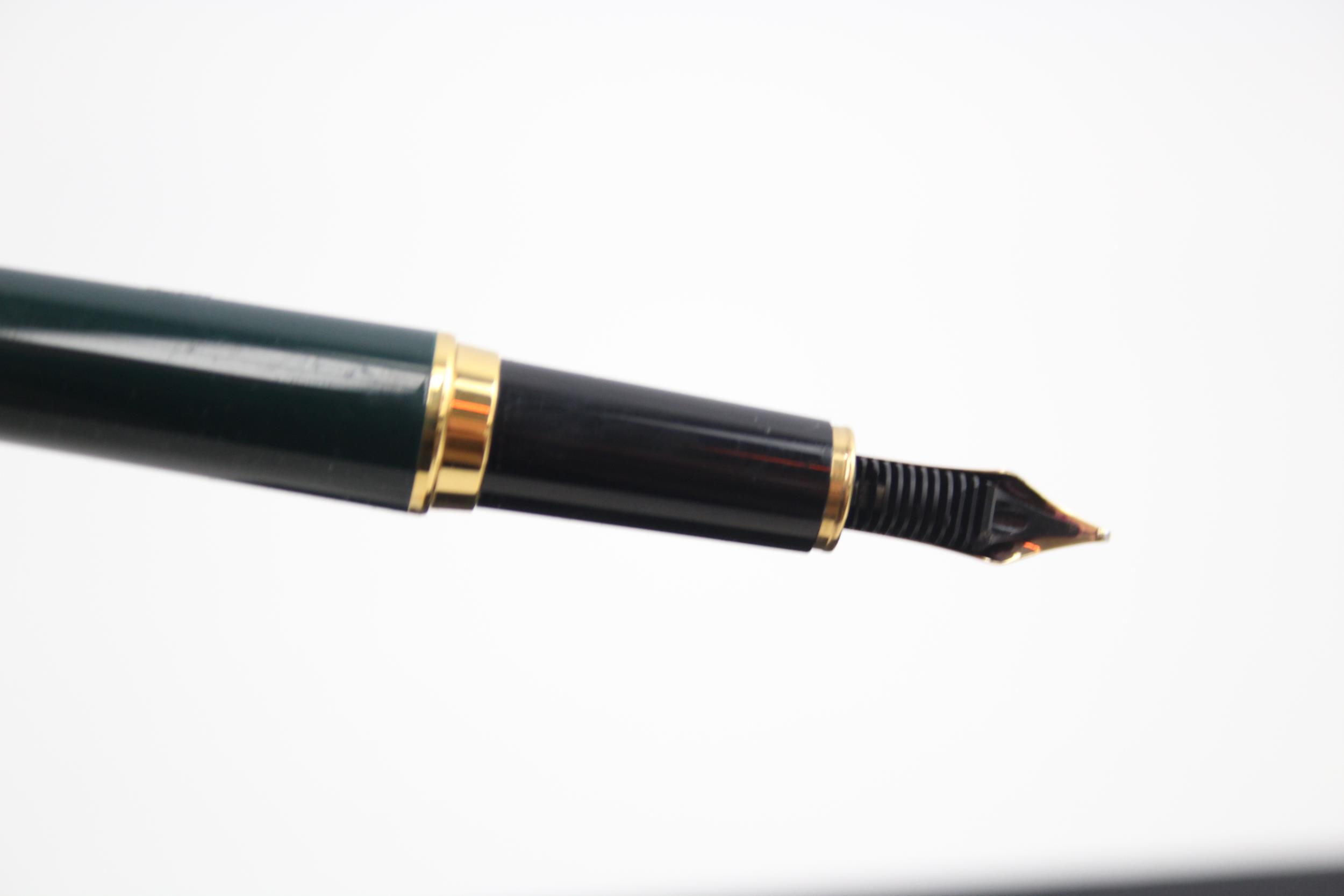 MONTBLANC Noblesse Oblige Green Cased Fountain Pen w/ 14ct Gold Nib WRITING - w/ Original Box Etc - Image 5 of 6