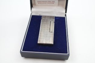 Vintage DUNHILL Rolagas Silver Plated Cigarette Lighter Original Box - UNTESTED In previously