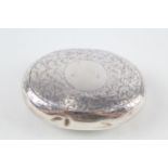 Antique Hallmarked 1912 Chester Sterling Silver Squeeze Action Snuff Box (79g) - Maker -