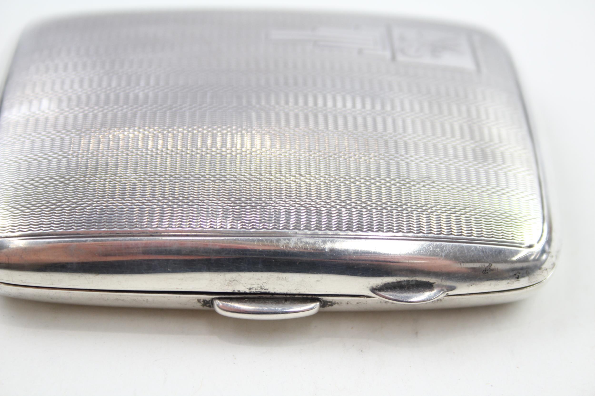 Vintage Art Deco 1935 Birmingham STERLING SILVER Cigarette Case (66g) - w/ Personal Engraving - Image 4 of 8