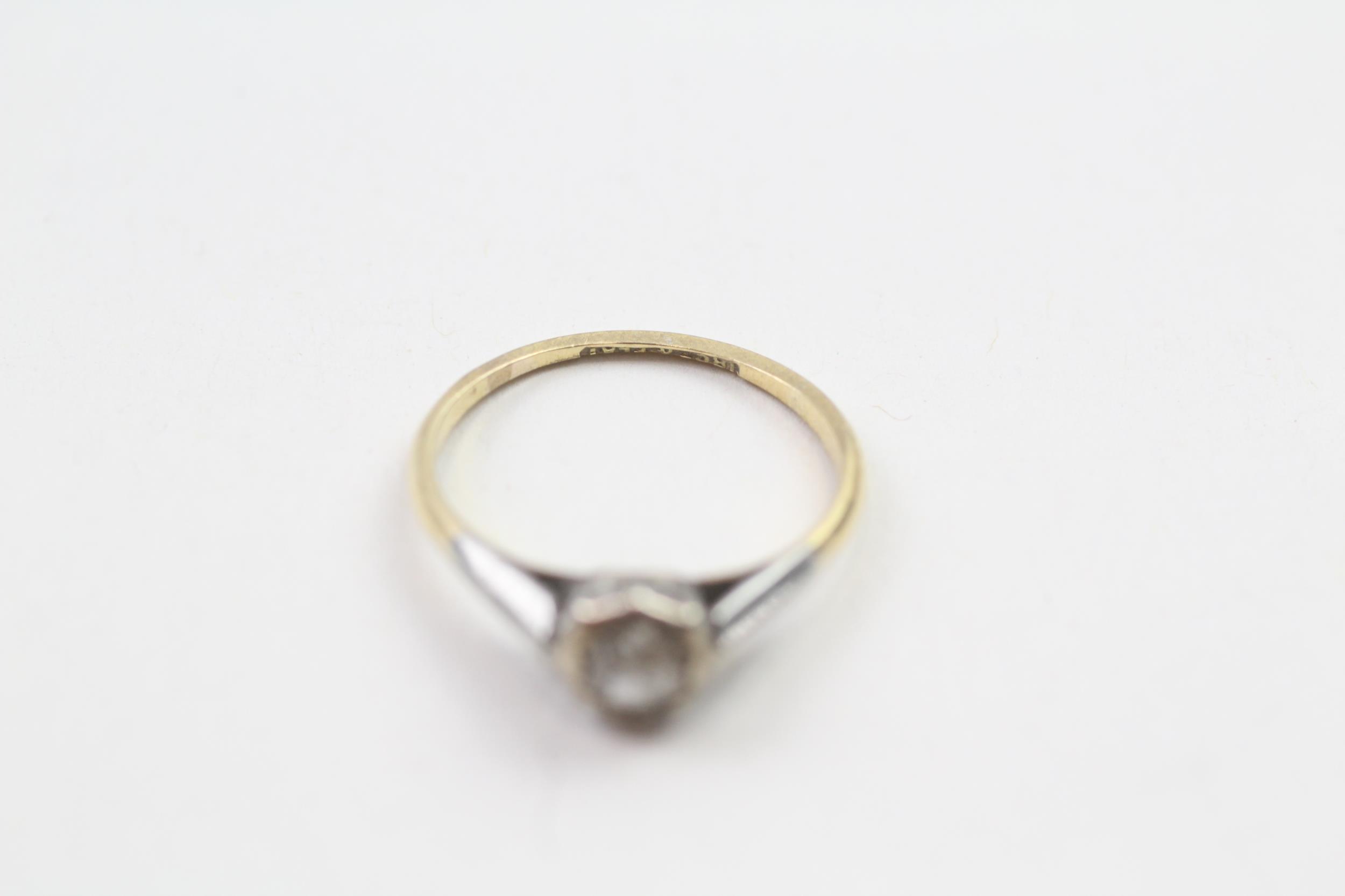 18ct gold & platinum early 20th century diamond solitaire ring (1.7g) Size L - Image 2 of 4