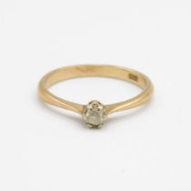 15ct gold old cut diamond solitaire ring in a claw setting (2g) Size P