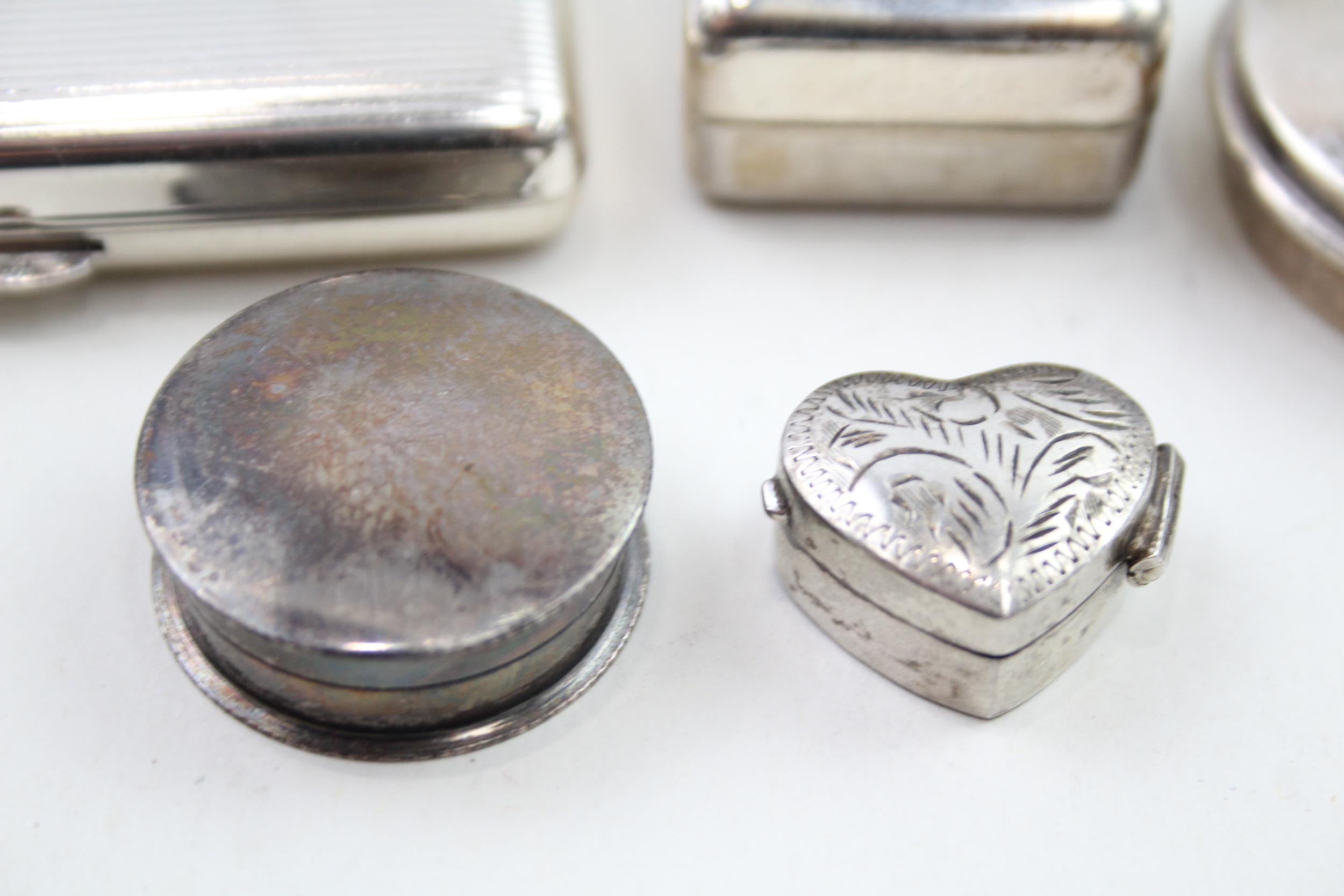 5 x Antique / Vintage Hallmarked .925 STERLING SILVER Pill / Trinket Boxes (90g) - In antique / - Image 4 of 5