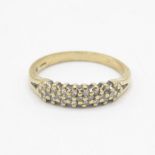 9ct gold vintage diamond set band ring (1.8g) Size L