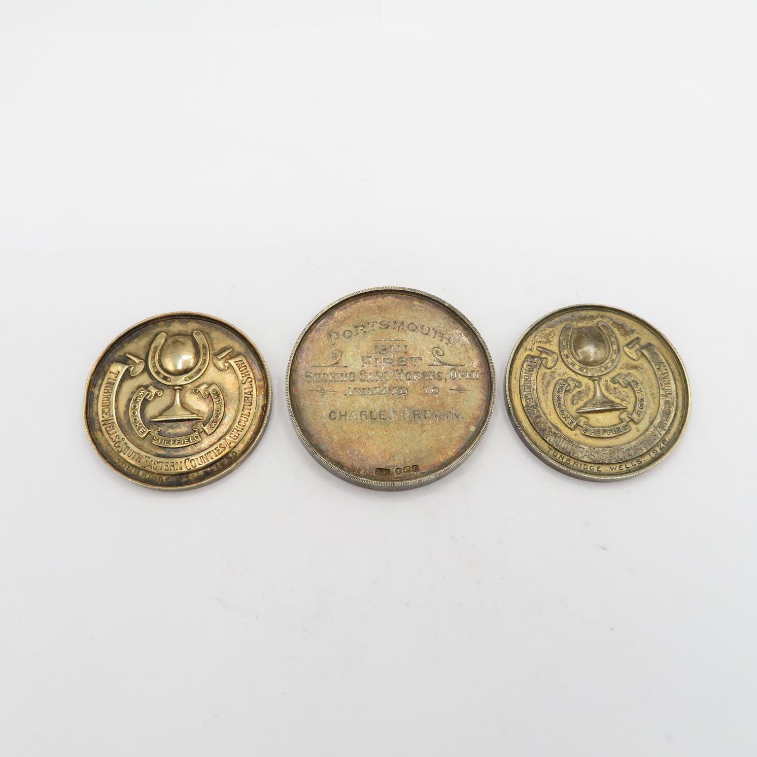 3x agricultural medals silver 145g - Image 2 of 2