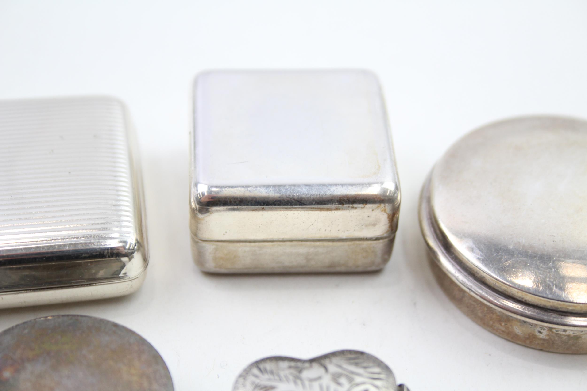 5 x Antique / Vintage Hallmarked .925 STERLING SILVER Pill / Trinket Boxes (90g) - In antique / - Image 3 of 5