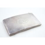 Antique Edwardian 1905 Birmingham STERLING SILVER Calling Card Case (43g) - w/ Engraved Cartouche