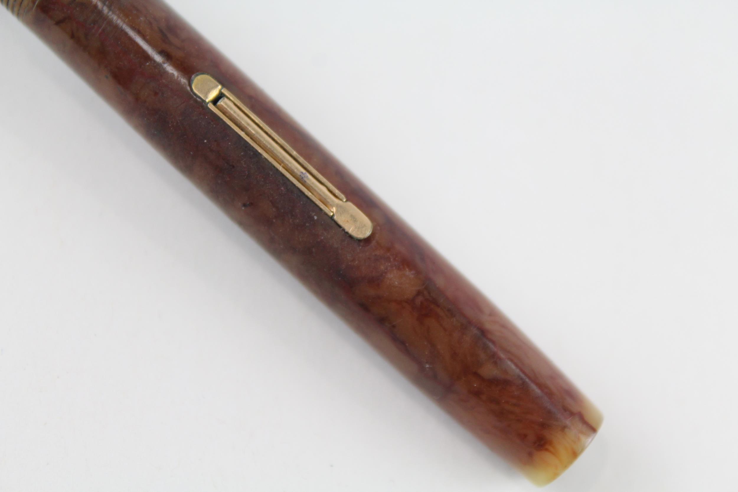 Vintage WATERMAN Ideal Brown Lacquer Fountain Pen w/ 14ct Gold Nib WRITING - Dip Tested & WRITING In - Image 5 of 5