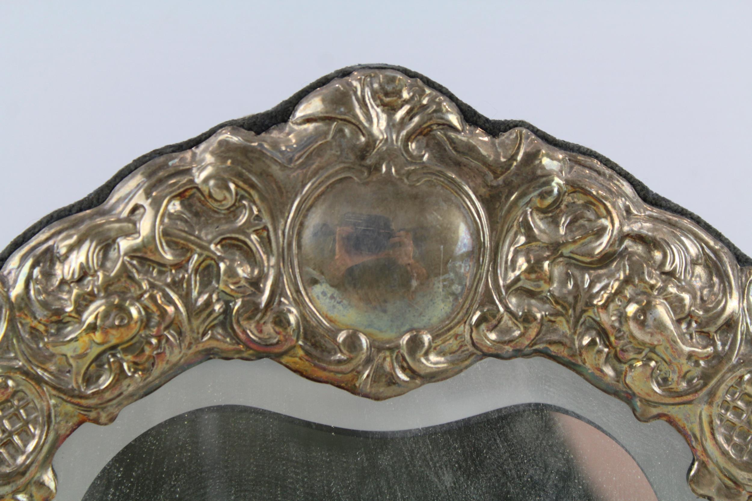 Vintage Hallmarked 1996 Sheffield Sterling Silver Cherub Detailed Mirror (692g) - Maker - Ari D - Image 2 of 7