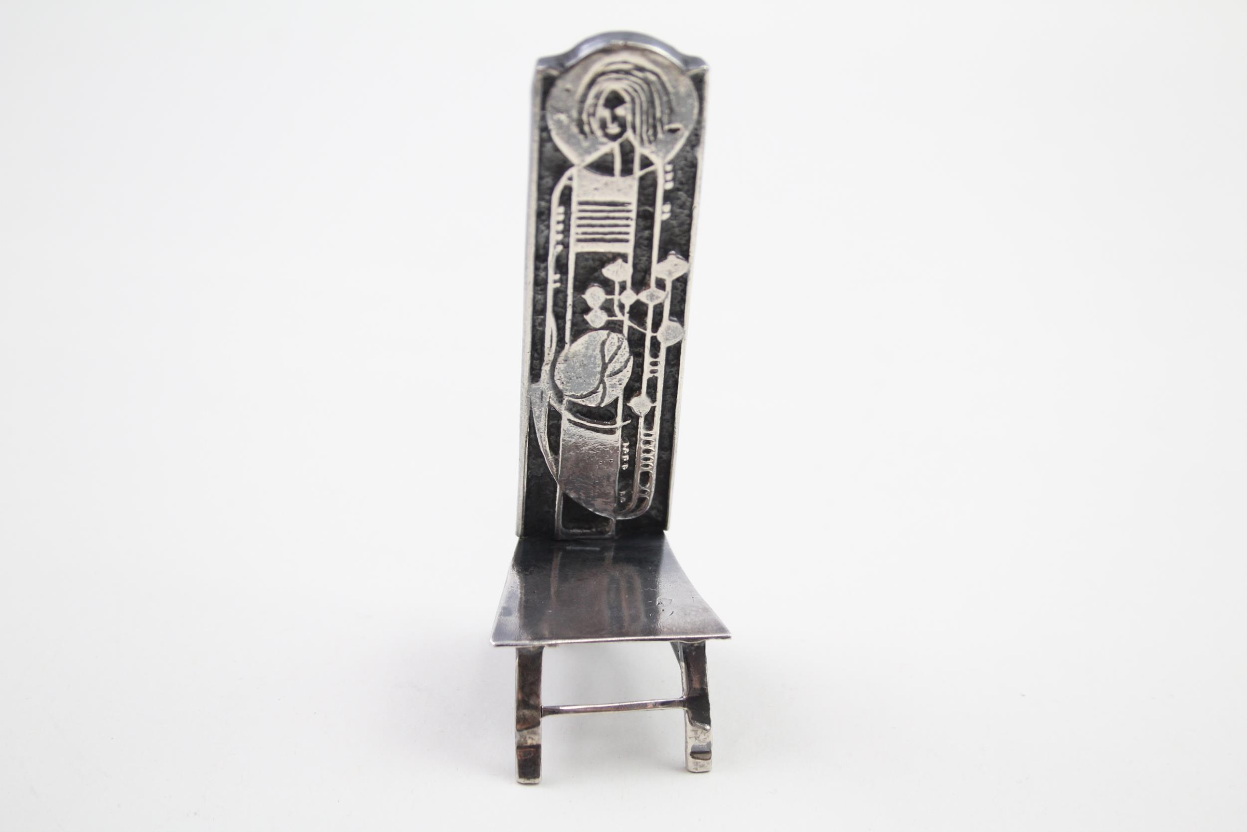 Vintage .950 Silver Art Nouveau Style Miniature Chair (43g) - XRF TESTED FOR PURITY Height - 9cm