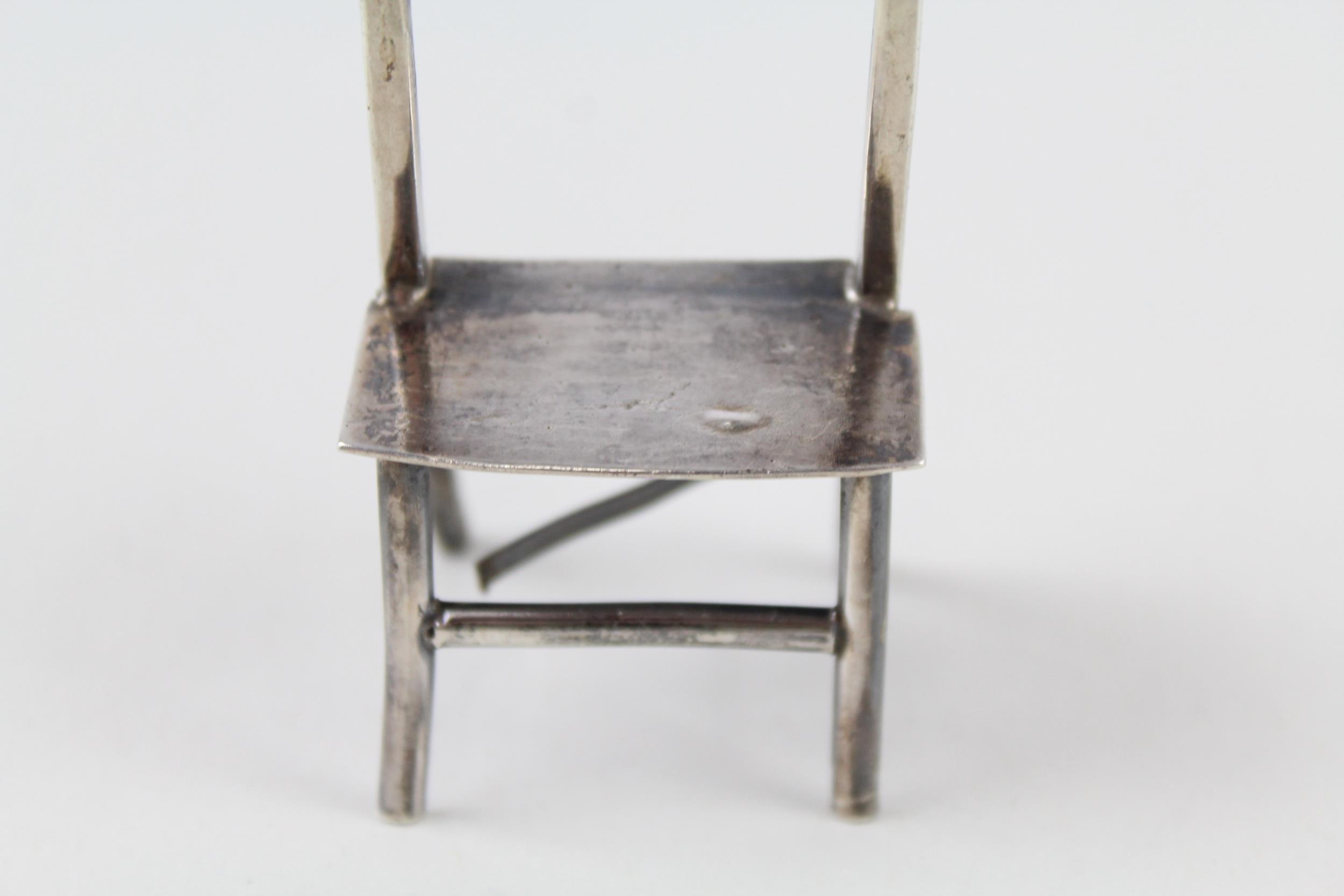 Vintage .925 Sterling Silver Art Nouveau Style Miniature Chair (30g) - XRF TESTED FOR PURITY - Image 4 of 7