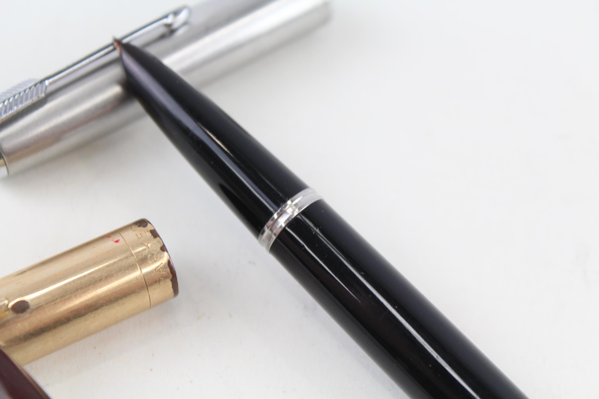 2 x Vintage PARKER 51 Fountain Pens 14ct Gold Nibs WRITING Inc Black Etc - Dip Tested & WRITING In - Image 3 of 7