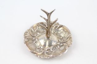 Antique 1912 Birmingham Sterling Silver Cherub Detailed Jewellery Tree Dish 26g - Maker - Henry