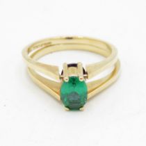 14ct gold reversable night & day green paste & purple cubic zirconia ring (3.9g) Size O