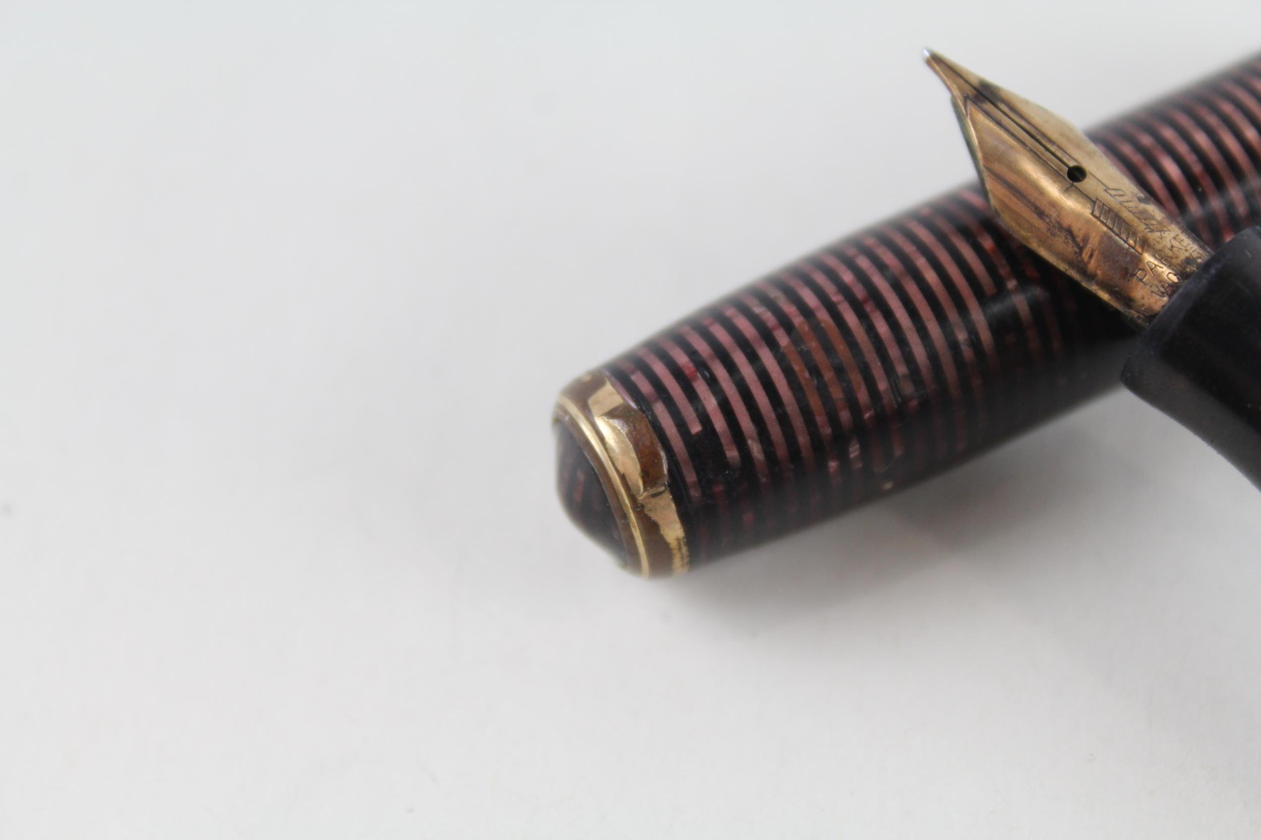 Vintage PARKER Vaccumatic Brown Fountain Pen w/ 14ct Gold Nib WRITING - Dip Tested & WRITING In - Image 3 of 5