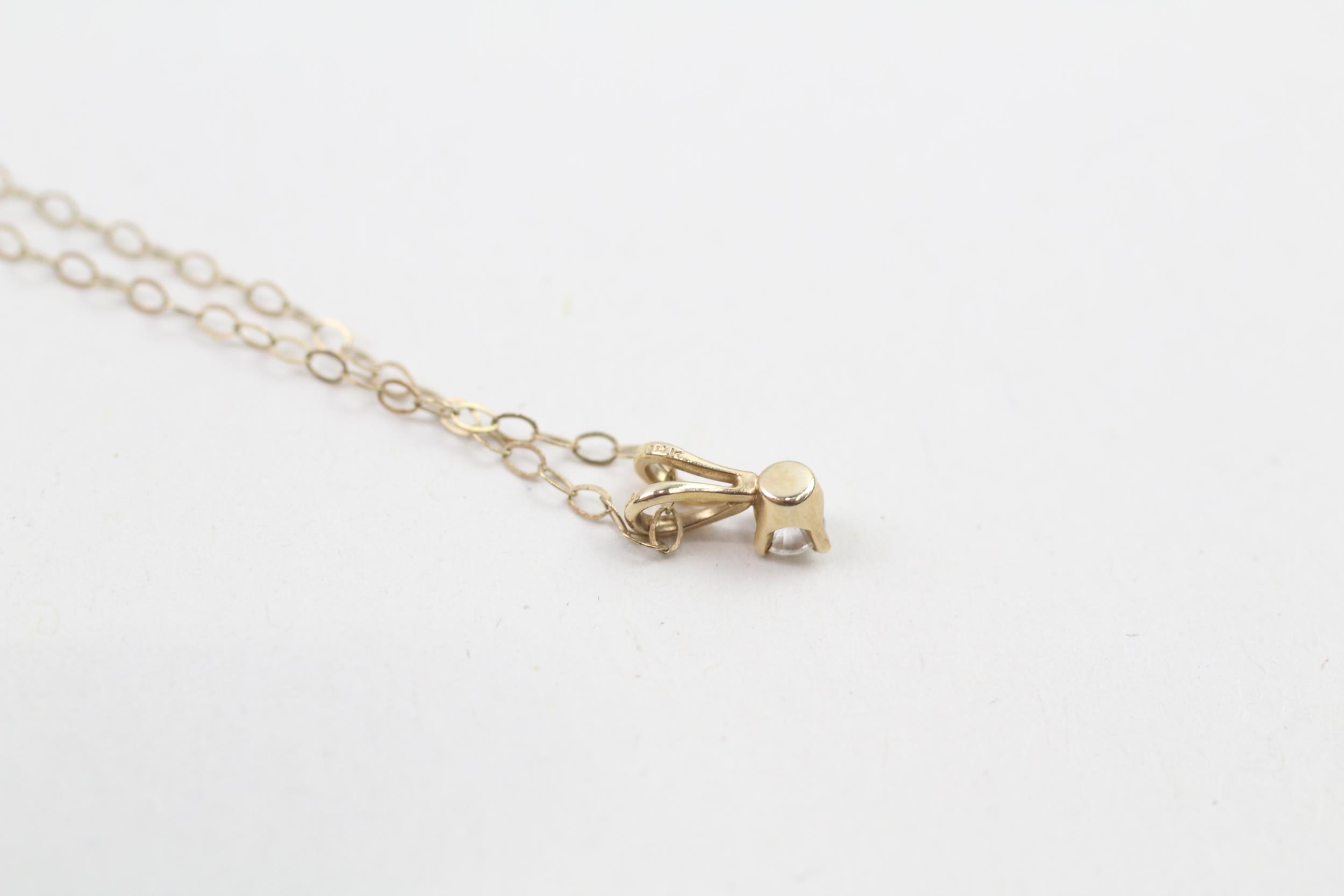 9ct gold round brilliant cut diamond pendant necklace (0.5g) - Image 4 of 4