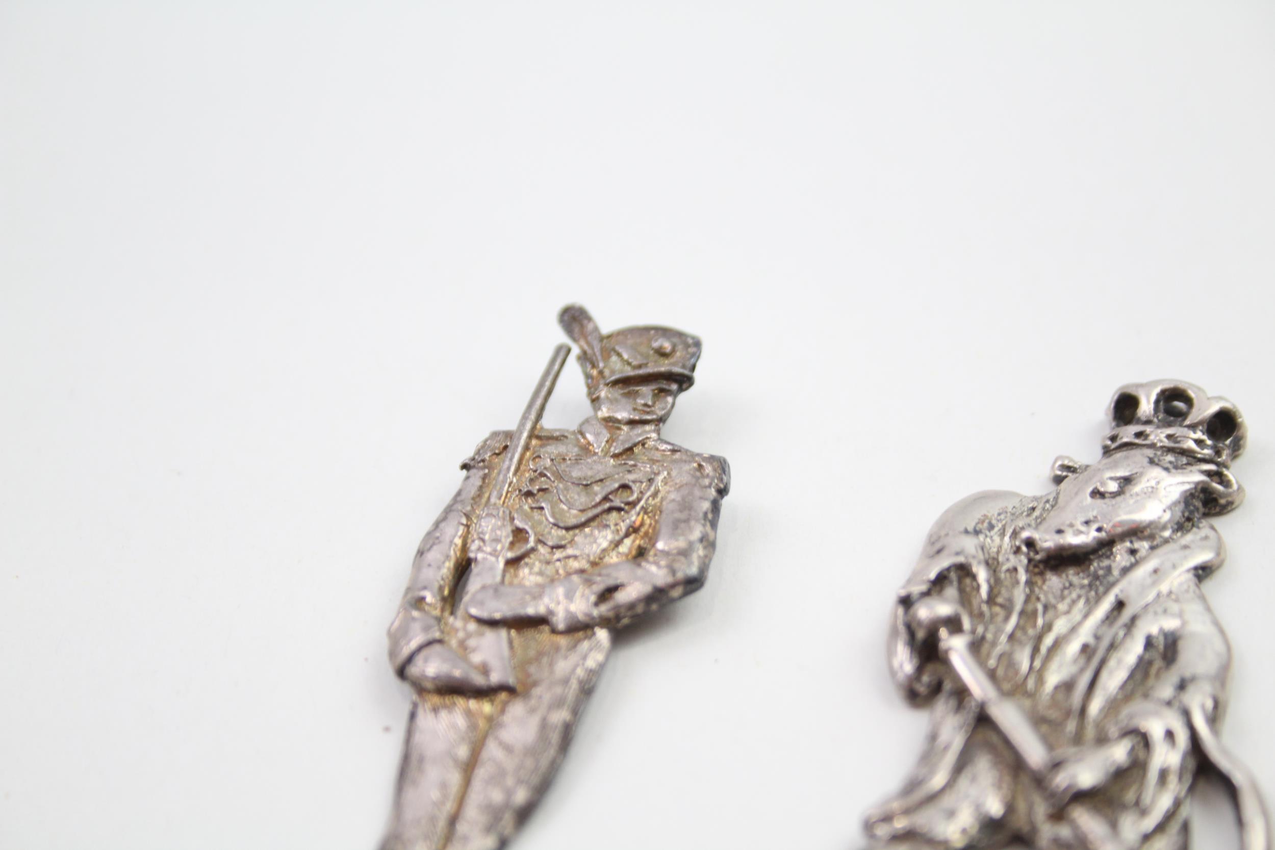 3 x Vintage .925 Sterling Silver Novelty Portrait Ornaments Inc Soldier 35g - Approx Height - 6. - Image 2 of 7