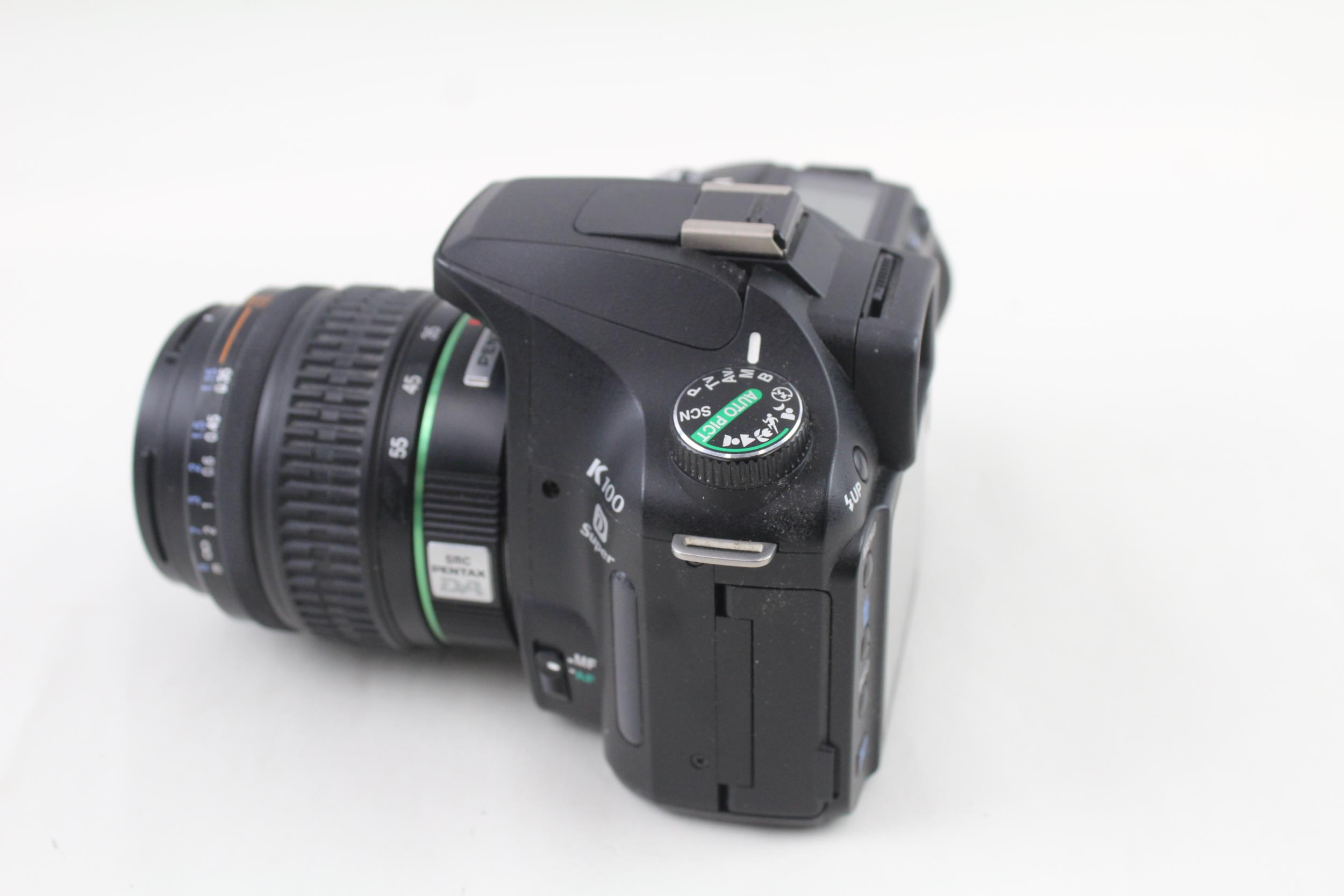Pentax K100 D Super DSLR Digital Camera Working w/ Pentax 18-55mm F/3.5-5.6 - Pentax K100 D Super - Image 4 of 6