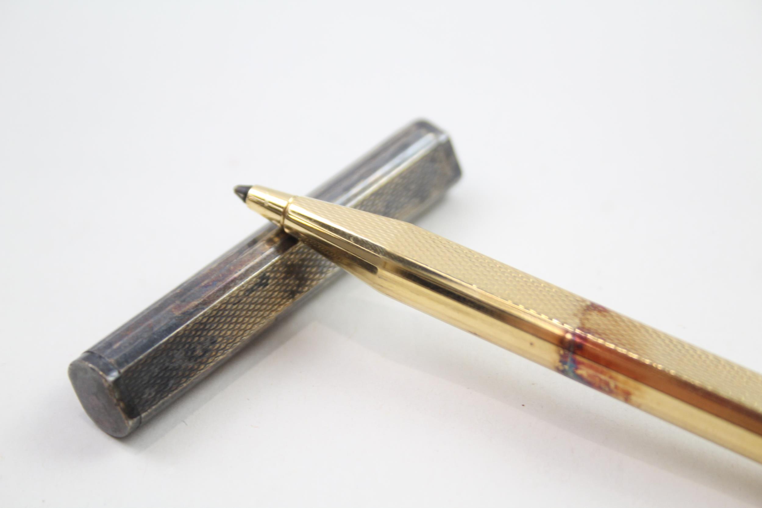 Vintage DUNHILL Gold Plated Ballpoint Biro Pen w/ .925 Sterling Silver Cap (29g) - WRITING In - Image 2 of 8