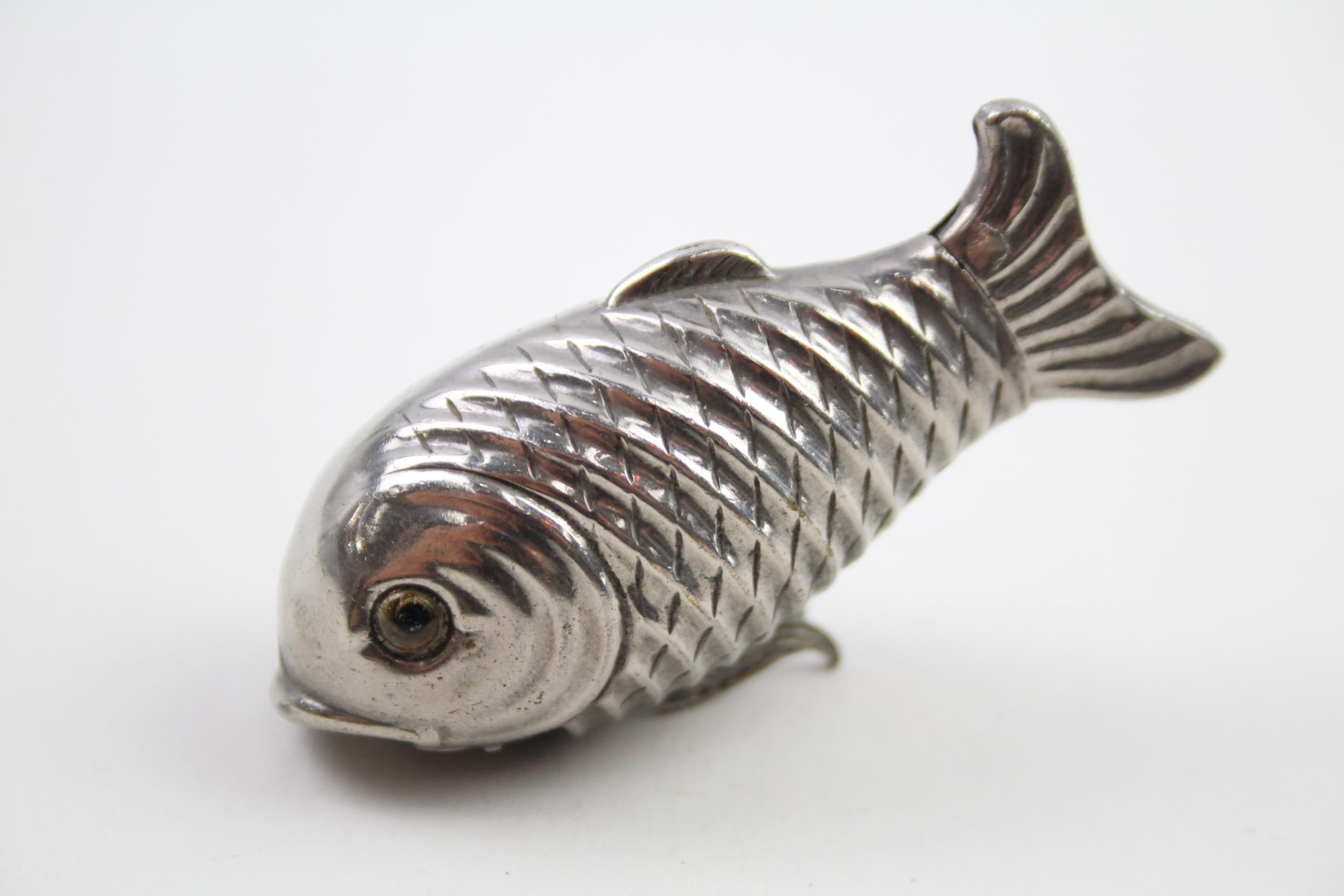 Antique / Vintage Base-Metal Novelty Fish Form Haberdashery Tape Measure - Diameter - 7.2cm In